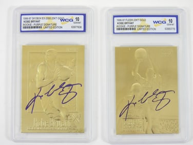 2PC Fleer & Skybox Kobe Bryant WCG Graded Cards