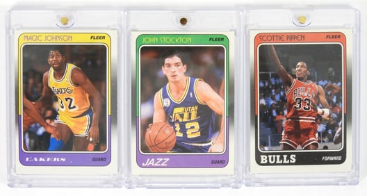 3PC NBA 1988 Fleer Basketball Trading Cards