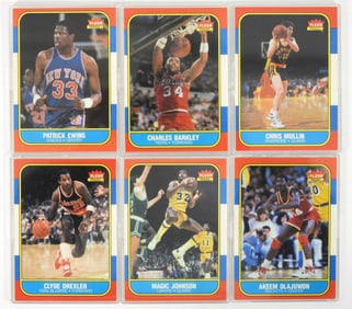 6PC NBA Fleer Premier 1986 Trading Cards