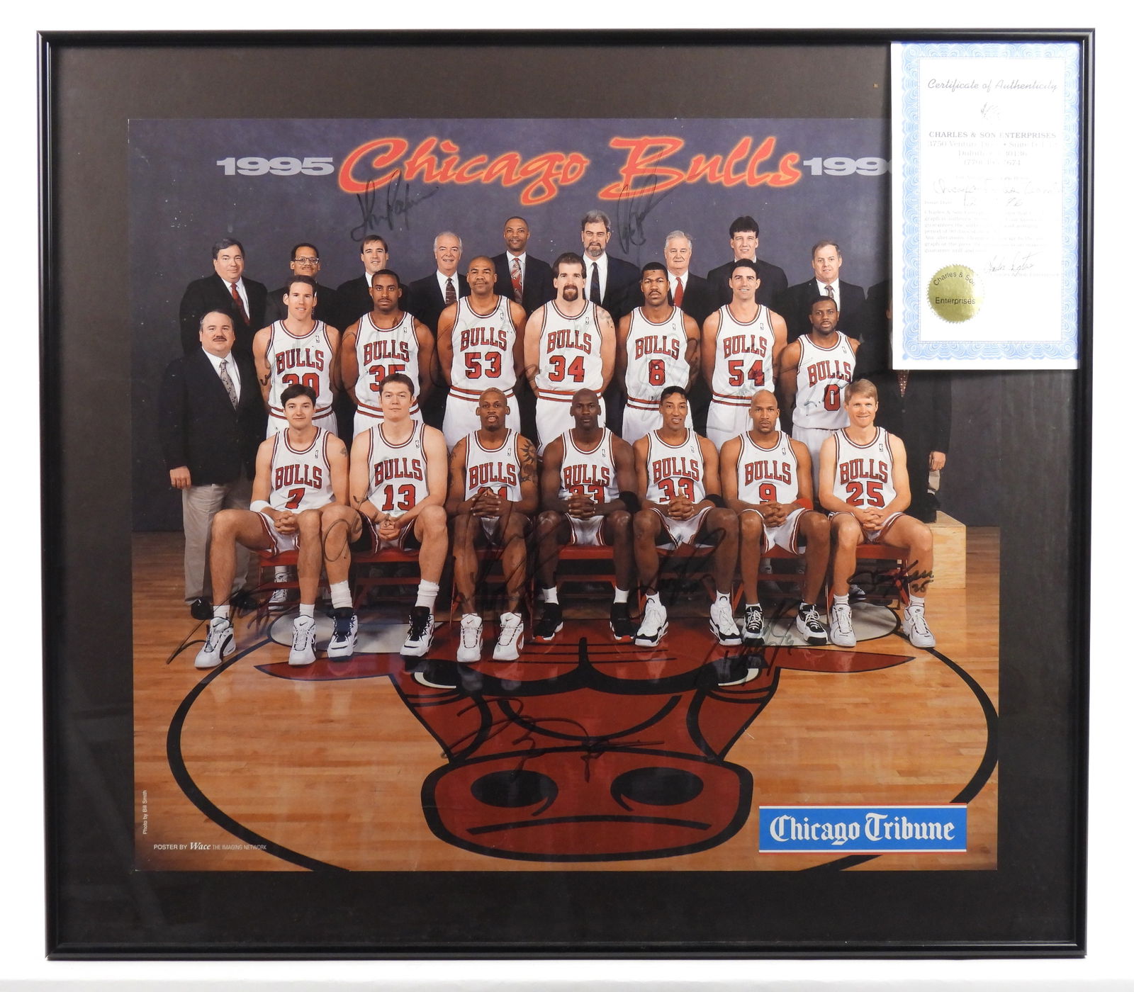 NBA 1995-96 Chicago Bulls Team Signed Photo (1 of 9)
