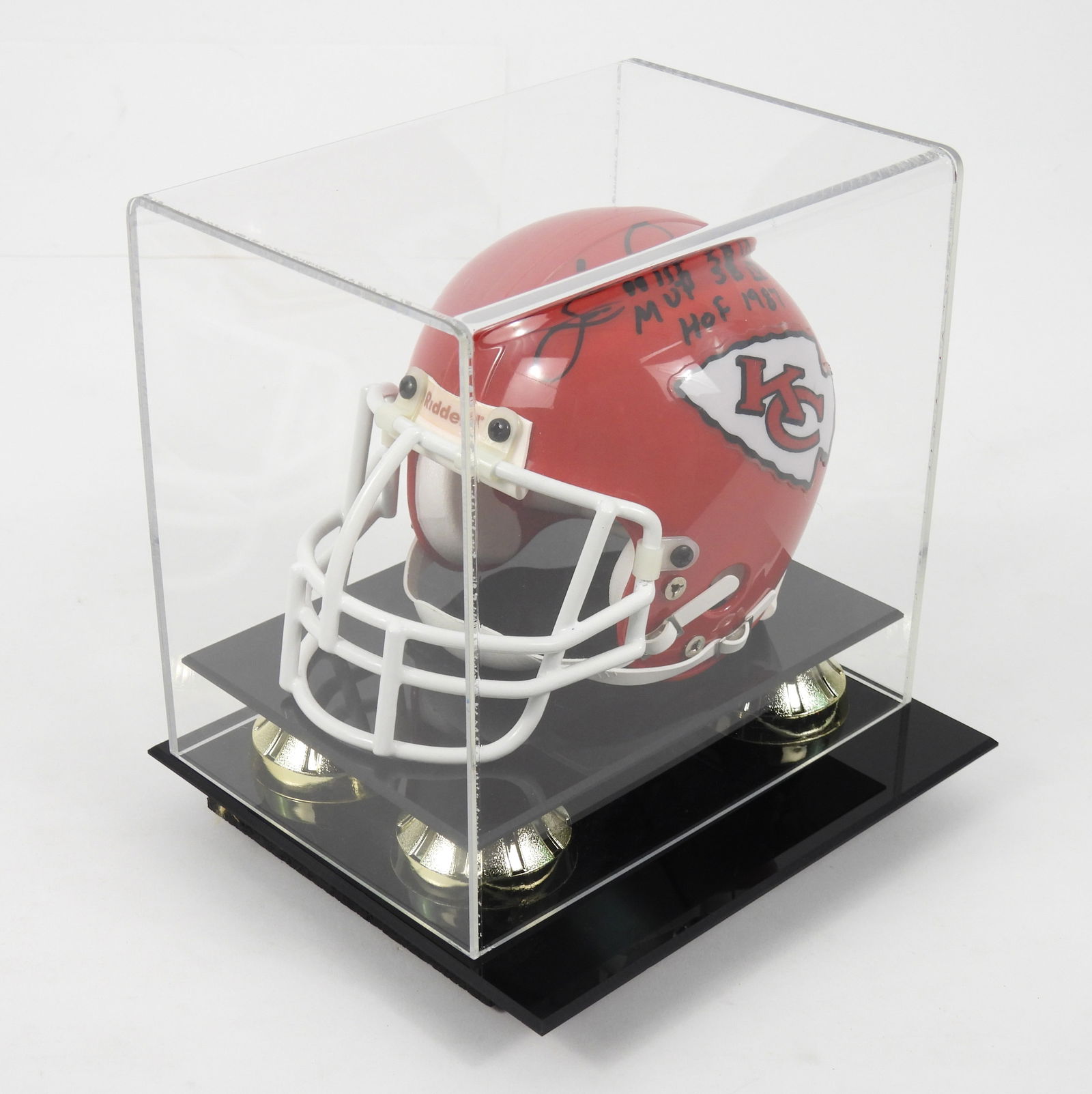 NFL Signed Len Dawson Cased Mini Helmet (1 of 5)