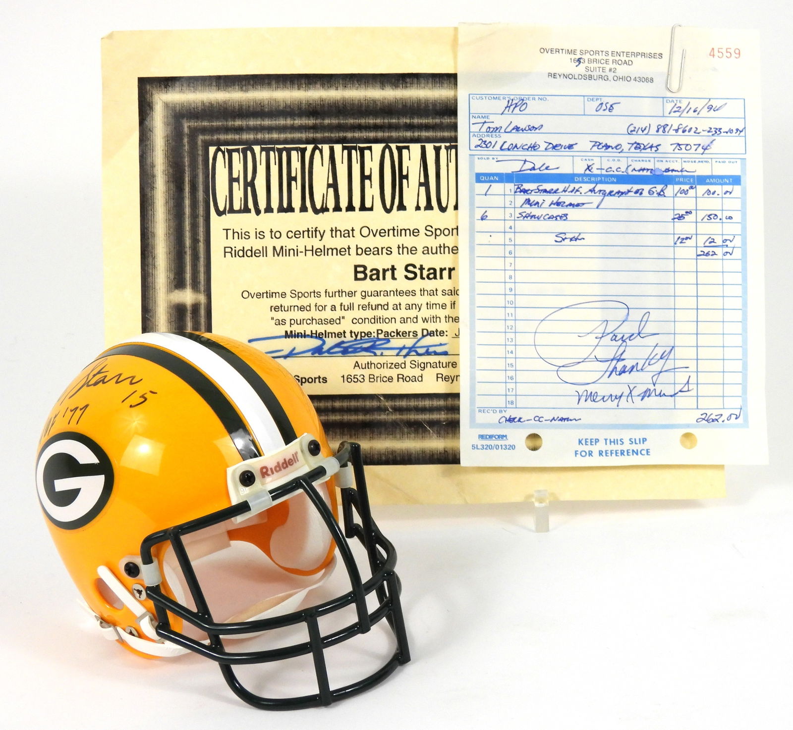 NFL Signed Bart Starr Mini Helmet (1 of 7)