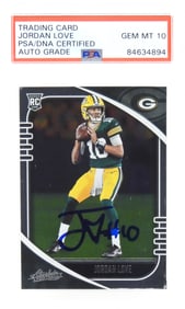 NFL Jordan Love Signed PSA/DNA Trading Card