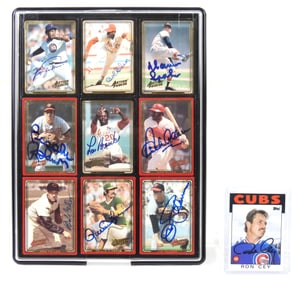 10PC MLB Signed Player Trading Cards 24-Kt Series