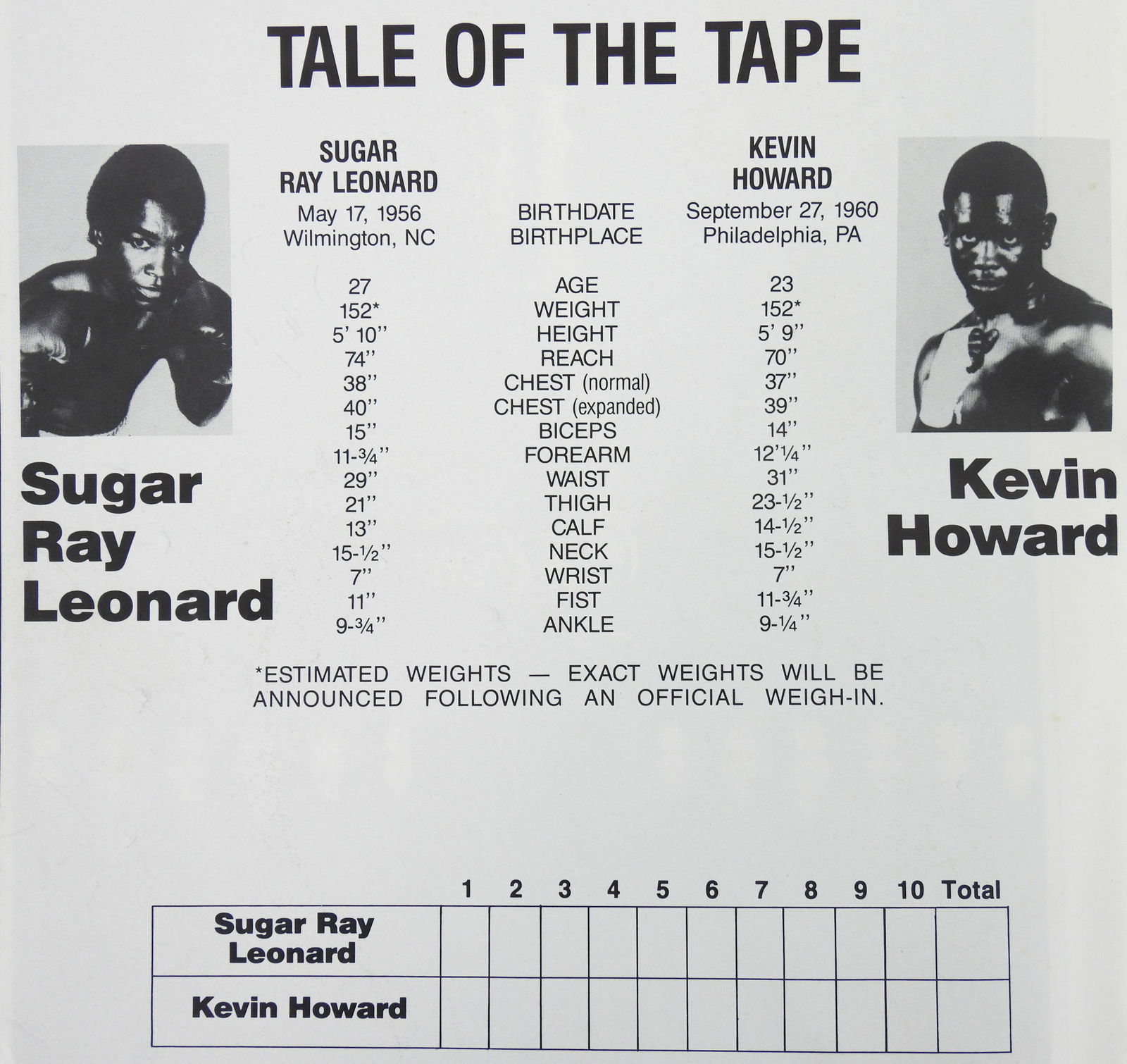 Boxing Champion Sugar Ray Leonard 1984 Program - 4