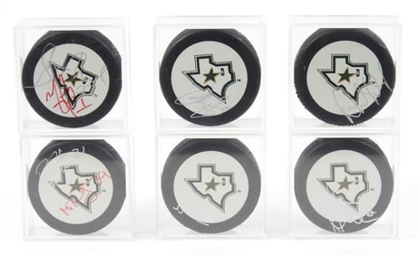 6PC NHL Signed Dallas Stars Hockey Pucks