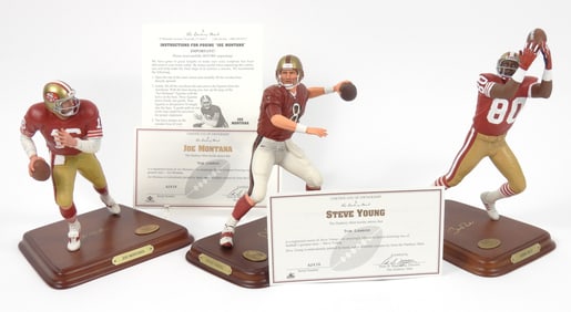 3PC Danbury Mint NFL Young, Montana & Rice Figures