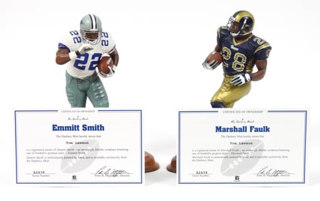 2PC Danbury Mint NFL Smith & Faulk Figures