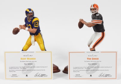 2PC Danbury Mint NFL Warner & Couch Figures