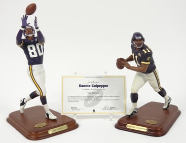 2PC Danbury Mint NFL Culpepper & Carter Statues