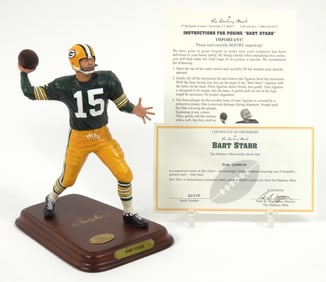 Danbury Mint NFL Display Bart Starr Statue w/ COA