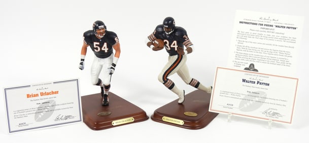2PC Danbury Mint NFL Payton & Urlacher w/ COAs