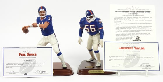 2PC Danbury Mint NFL Simms & Taylor w/ COAs