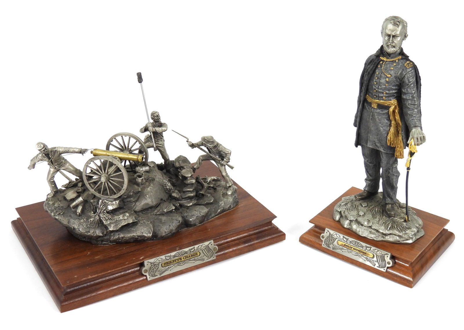 2PC F.J. Barnum Pewter Civil War Sculptures (1 of 10)