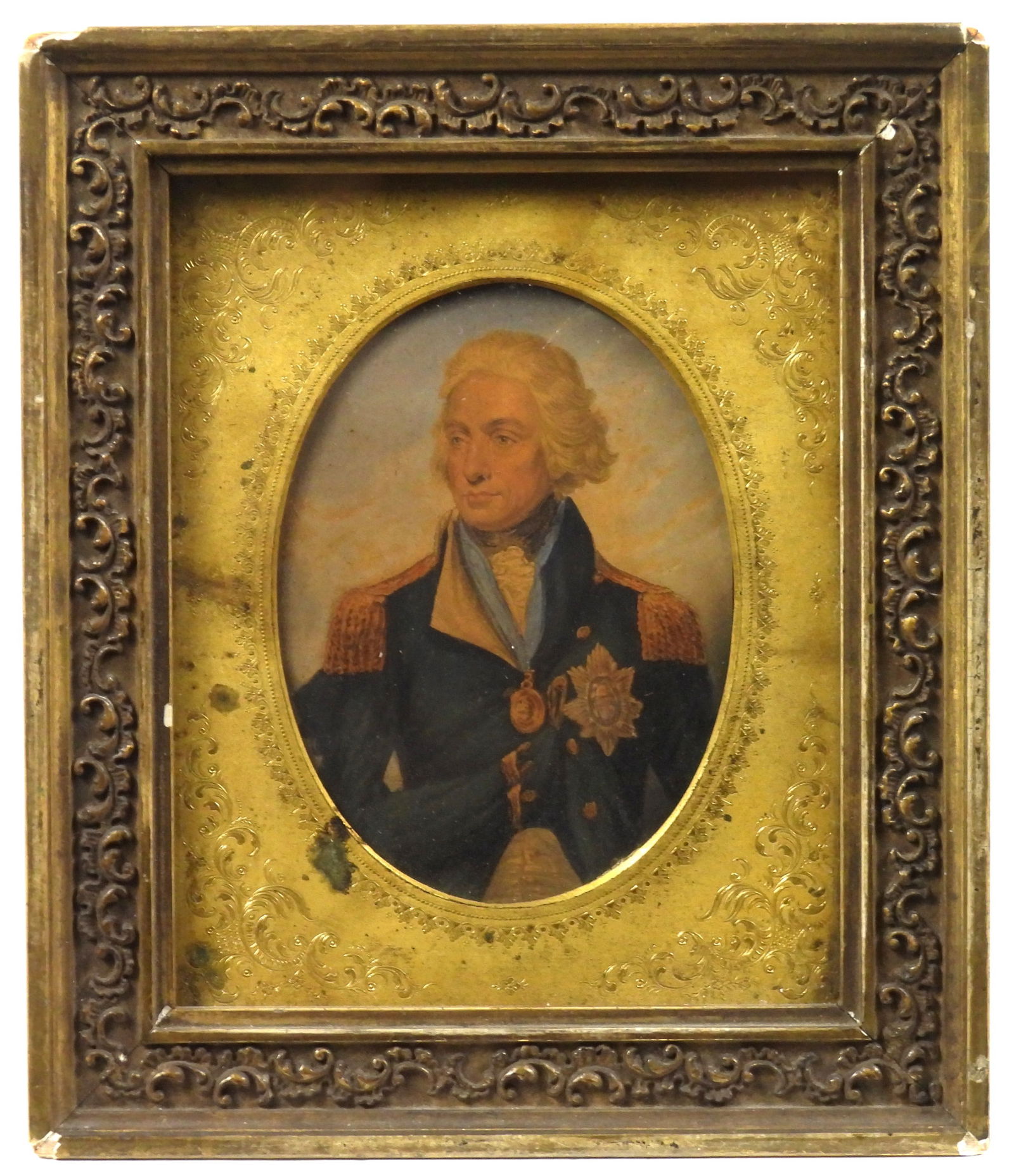 Admiral Horatio Nelson Portrait Aquatint: Europe, 19th Century, Aquatint on paper. Portrait depicting Admiral Horatio Nelson, a British Royal Navy officer who served during the French Revolution and Napoleonic Wars. The portrait is after a pa