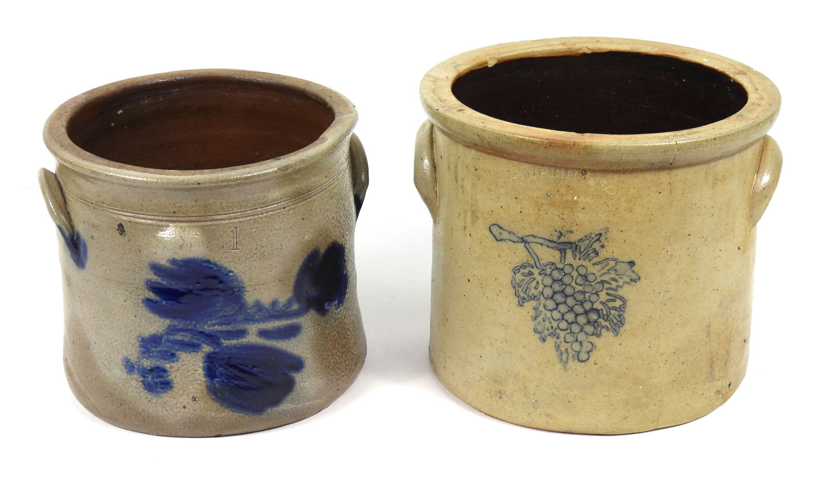 2PC F.T. Wright & Other 1 Gallon Stoneware Crocks (1 of 9)