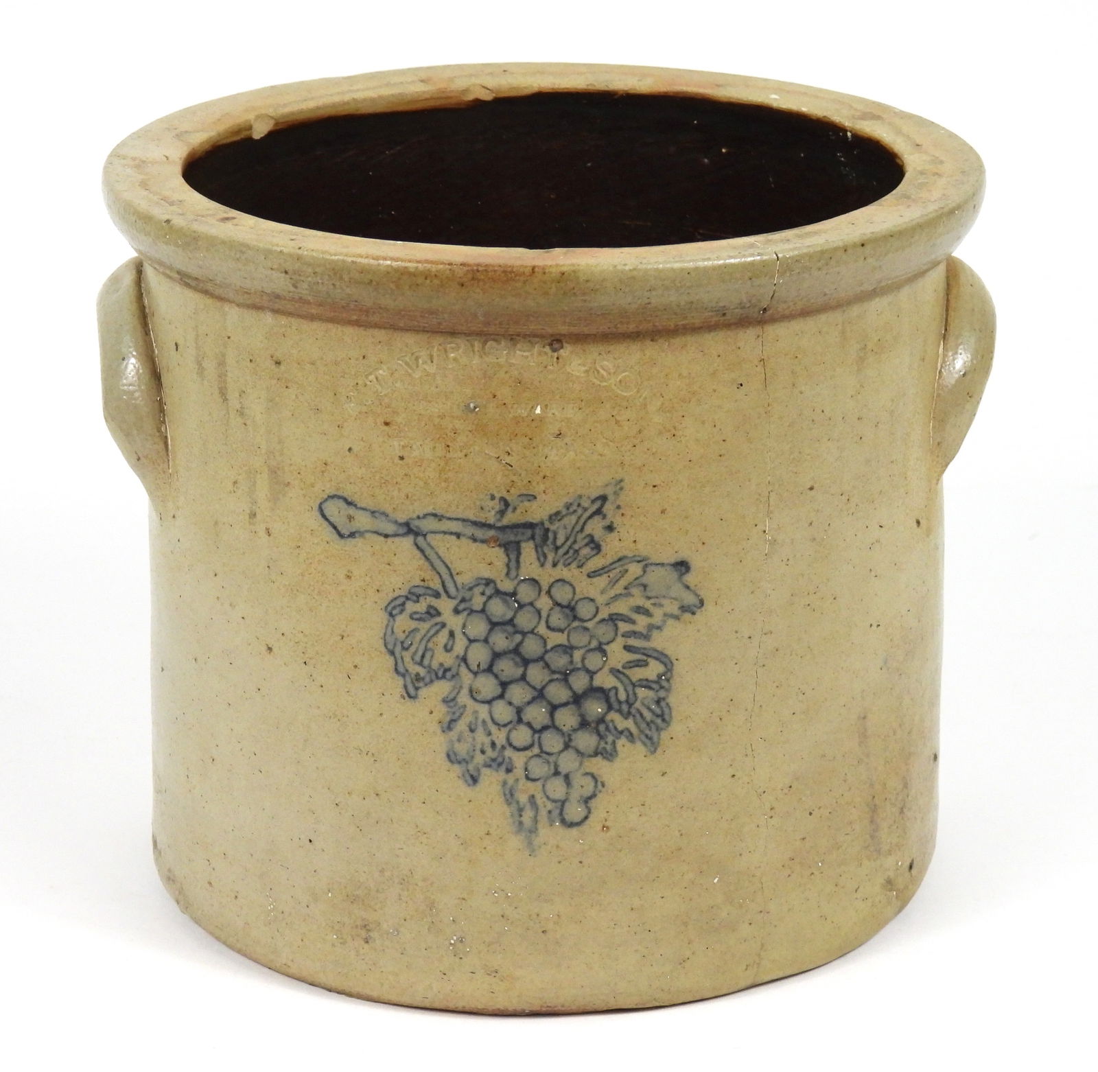 2PC F.T. Wright & Other 1 Gallon Stoneware Crocks - 6