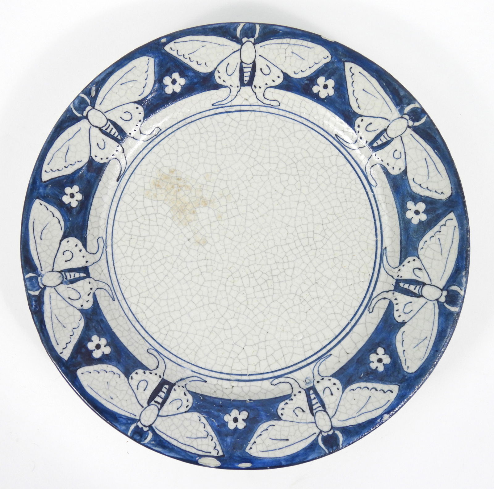 Dedham Pottery Moth Pattern Plate (1 of 5)