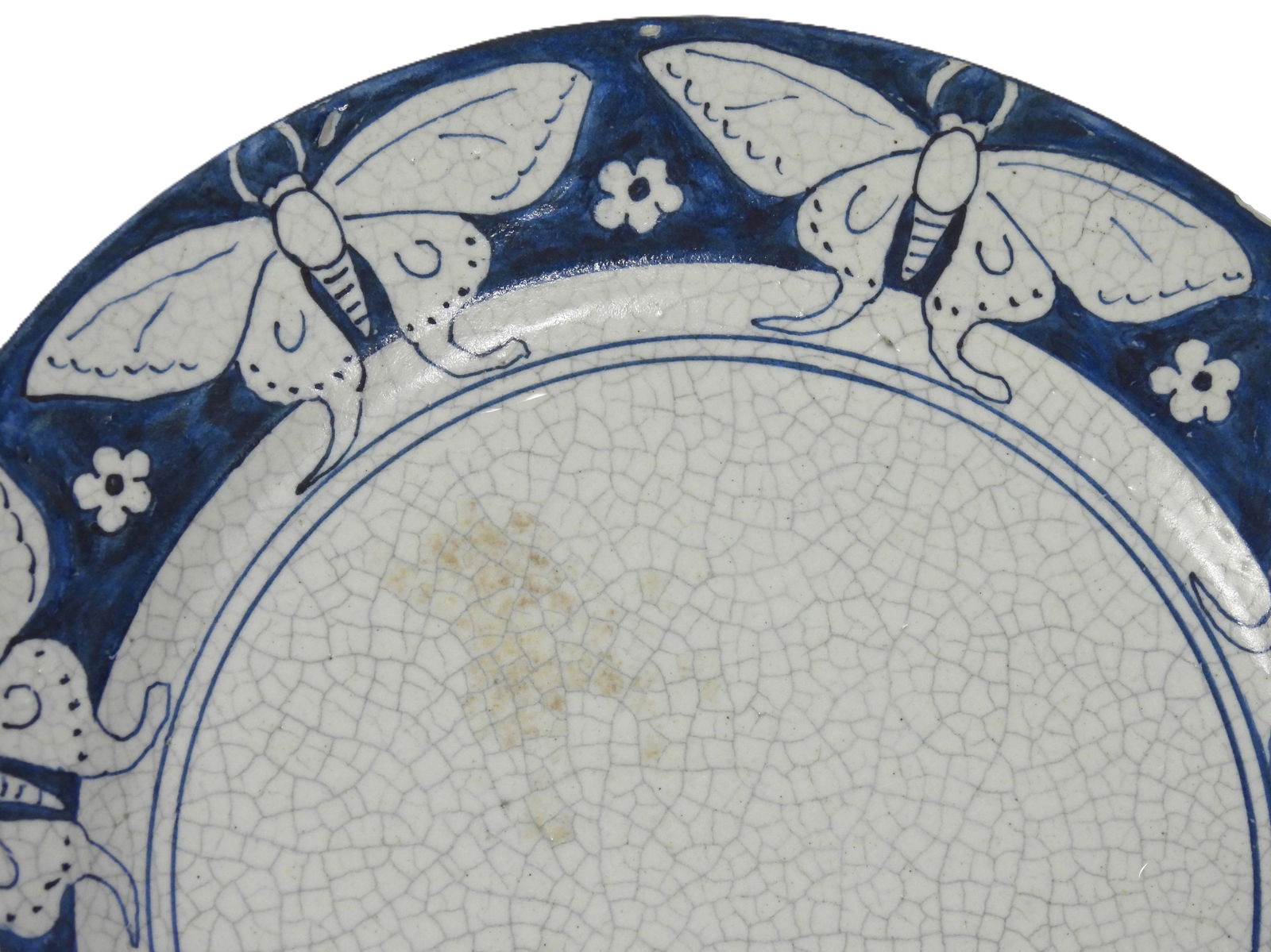Dedham Pottery Moth Pattern Plate - 2