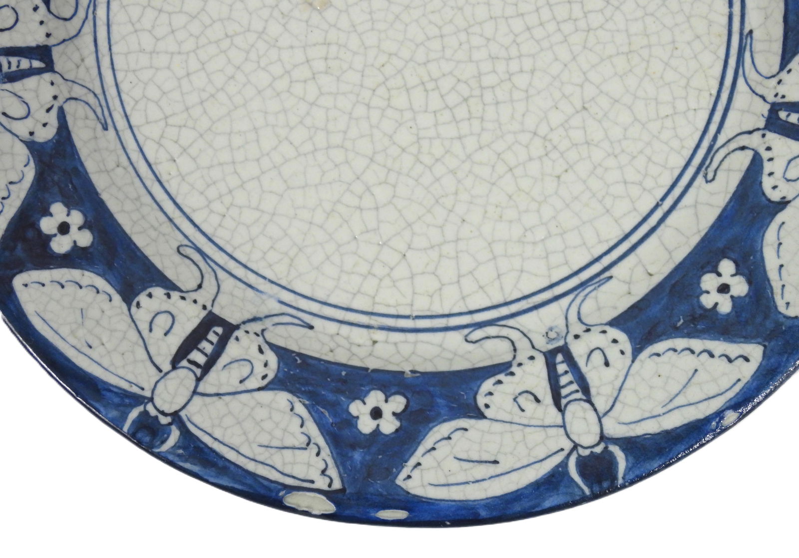 Dedham Pottery Moth Pattern Plate - 3