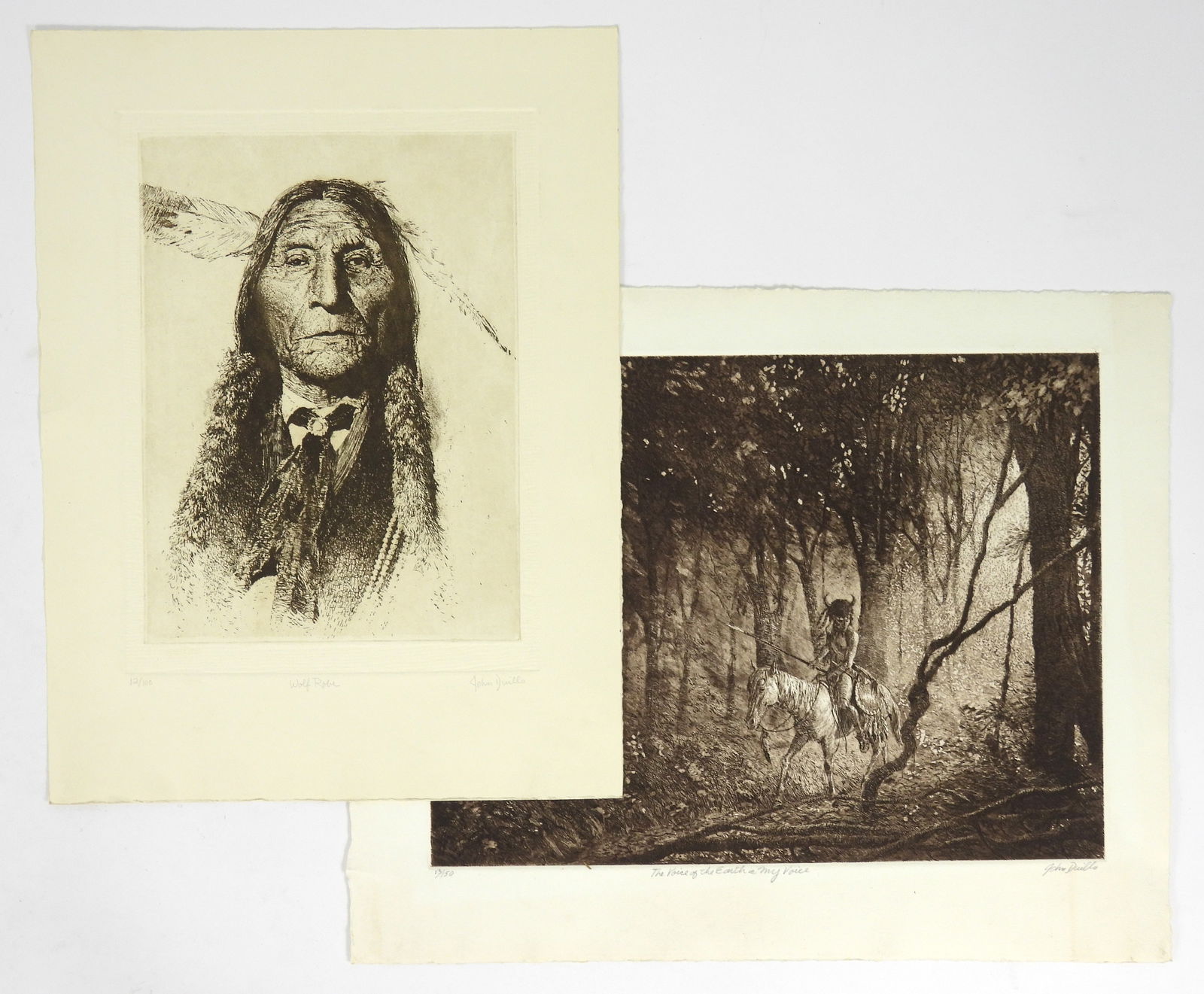 2PC John Duillo Native American Etchings (1 of 13)