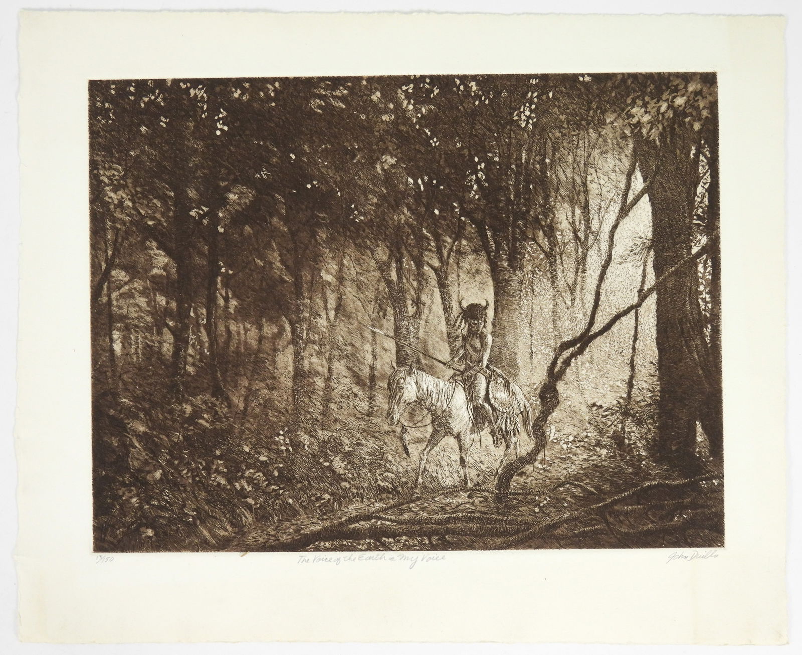 2PC John Duillo Native American Etchings - 7