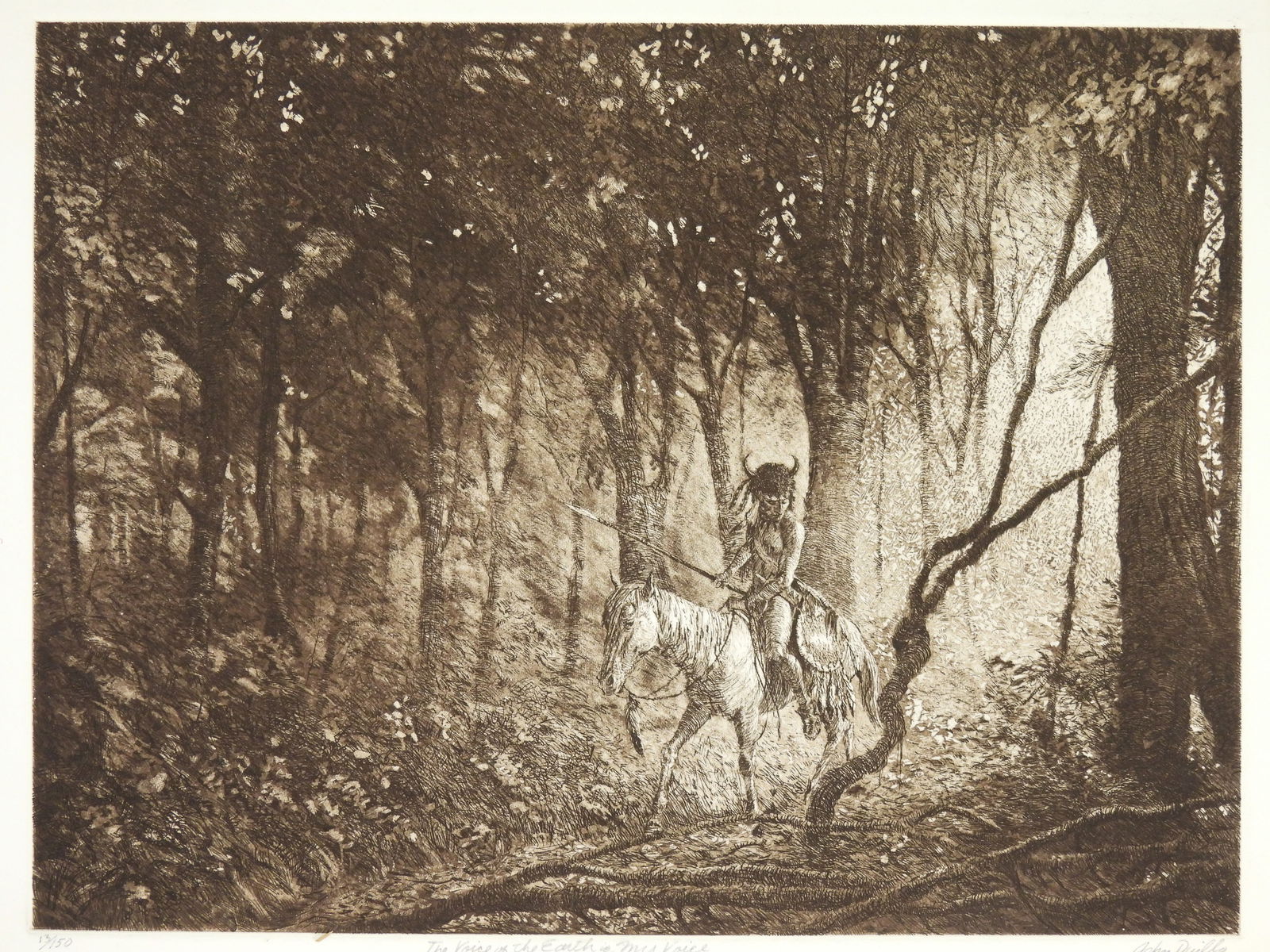 2PC John Duillo Native American Etchings - 8