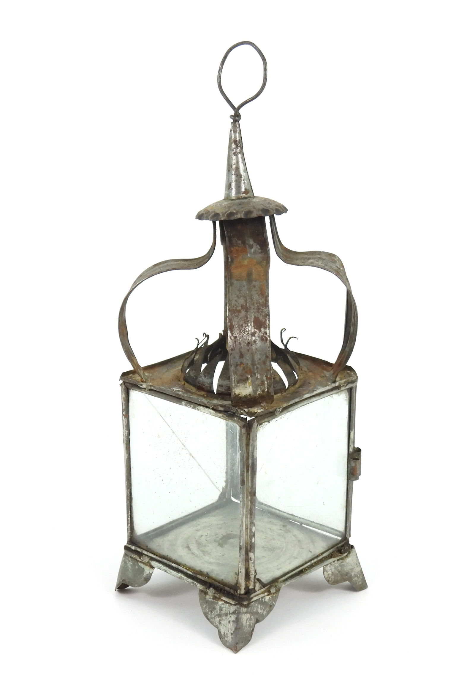 19C Tin & Glass Candle Lantern (1 of 5)