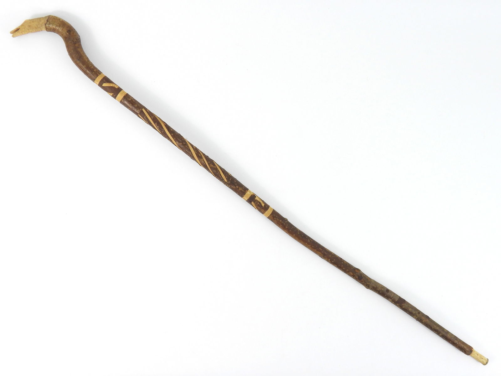 Contemporary Folk Art Carved Snake Cane (1 of 6)