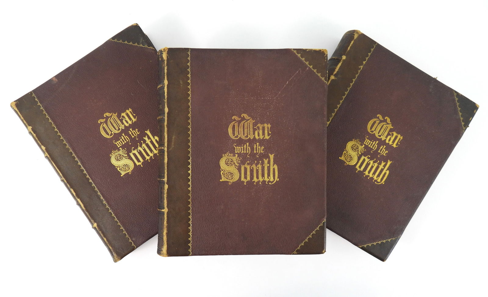 War with the South Robert Tomes et al Vol. I-III: United States, 1862, Print on paper. Includes Volumes I-III of "War with the South" by Robert Tomes and Benjamin G. Smith, published by Virtue & Yorston New York, 1862. Each book is bound in red