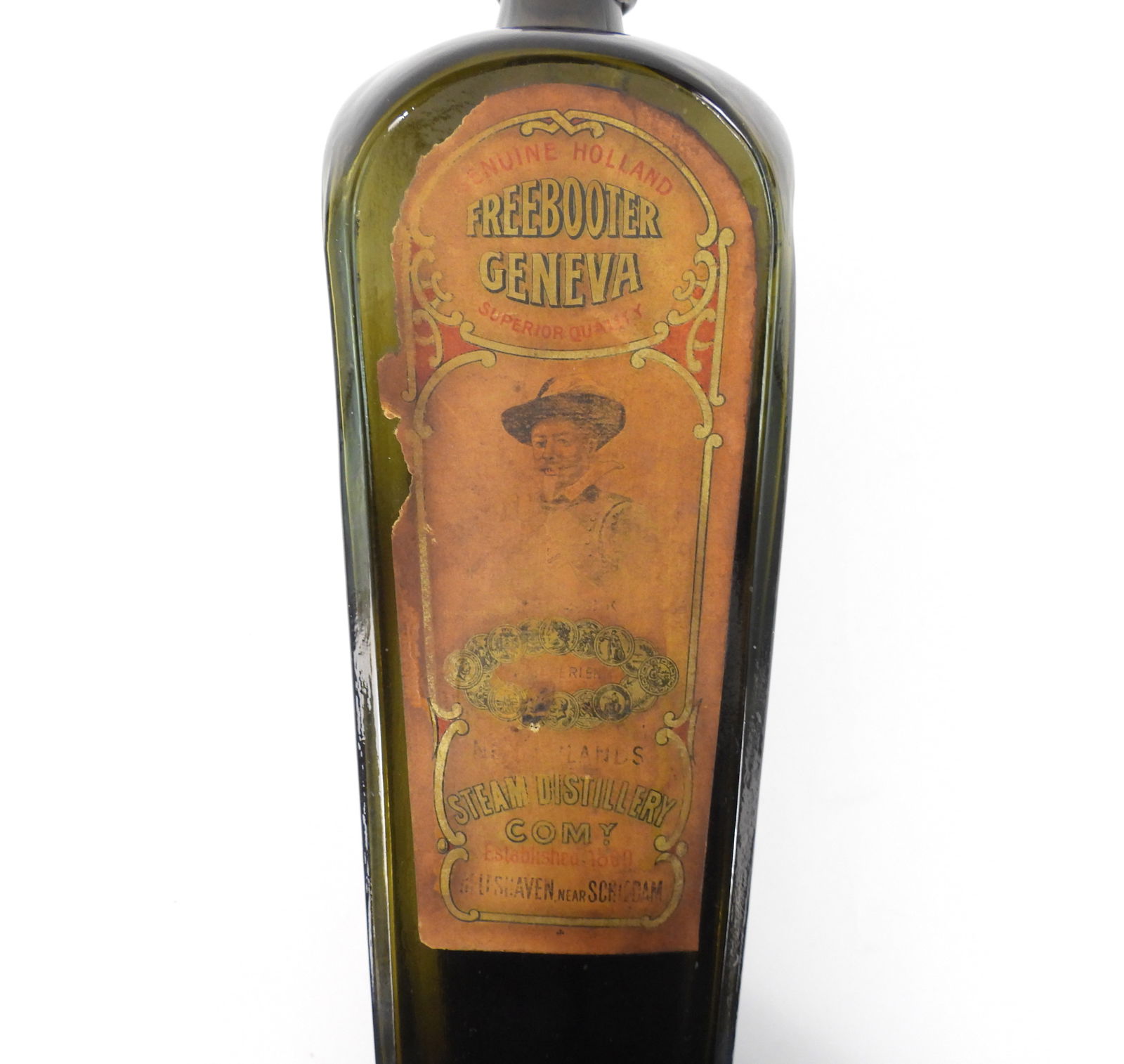 2PC 19C Dutch Glass Gin Bottles - 4