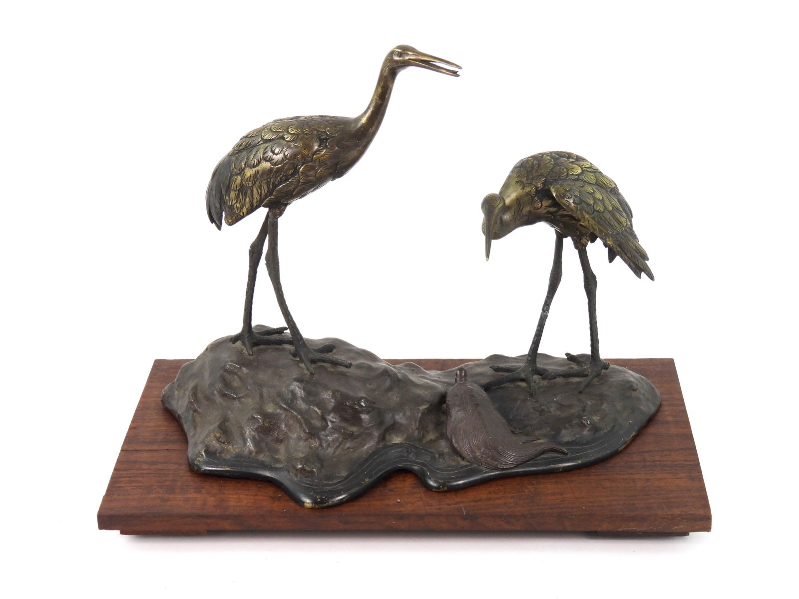 Japanese Meiji Crane & Turtle Bronze Sculpture (1 of 8)
