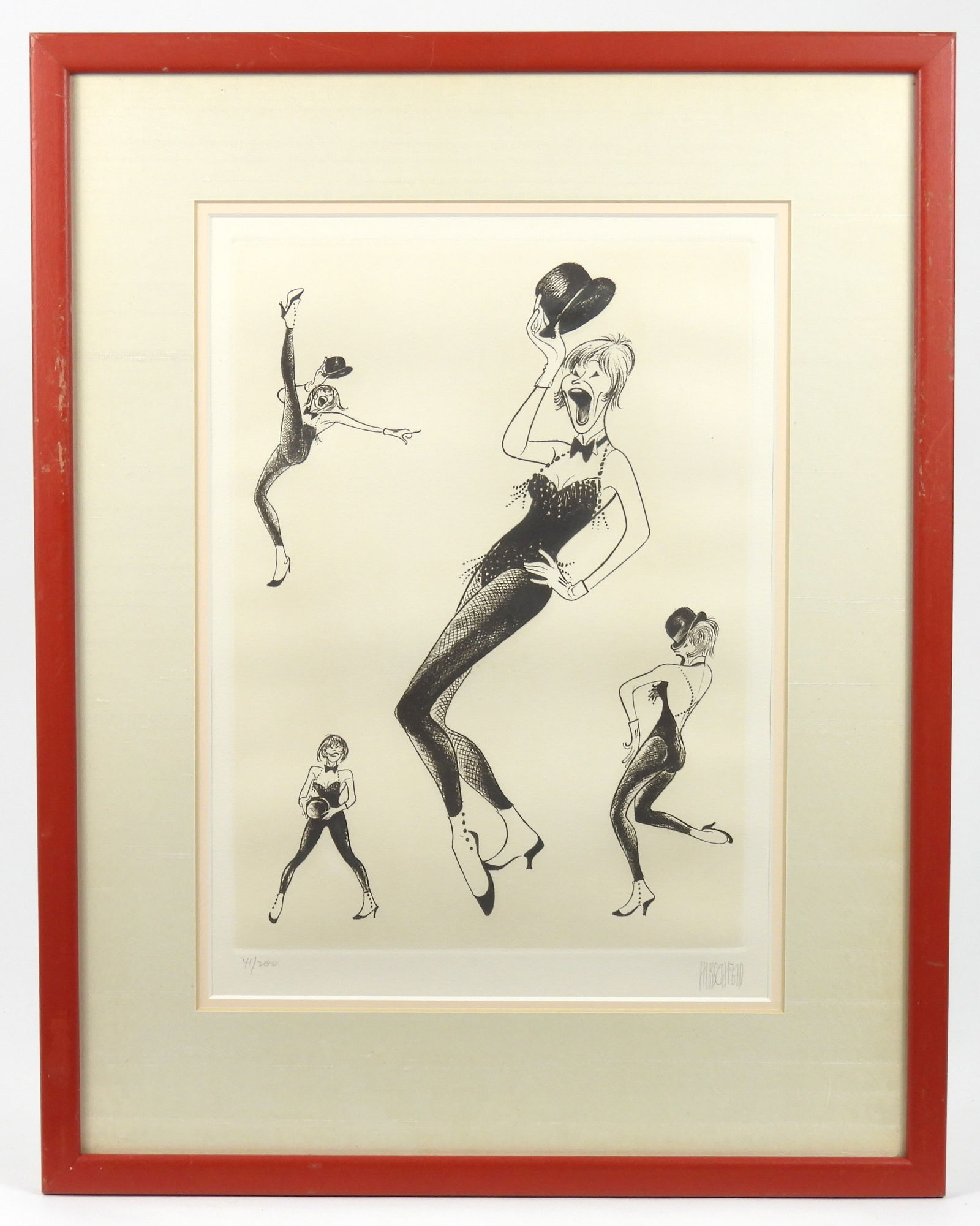 Albert Hirschfeld Shirley MacLaine Etching: Albert Hirschfeld, United States, 1903-2003, Etching on paper. Caricature of American singer and actress Shirley MacLaine dancing on Broadway. Hirschfeld was a well known caricature artist best known