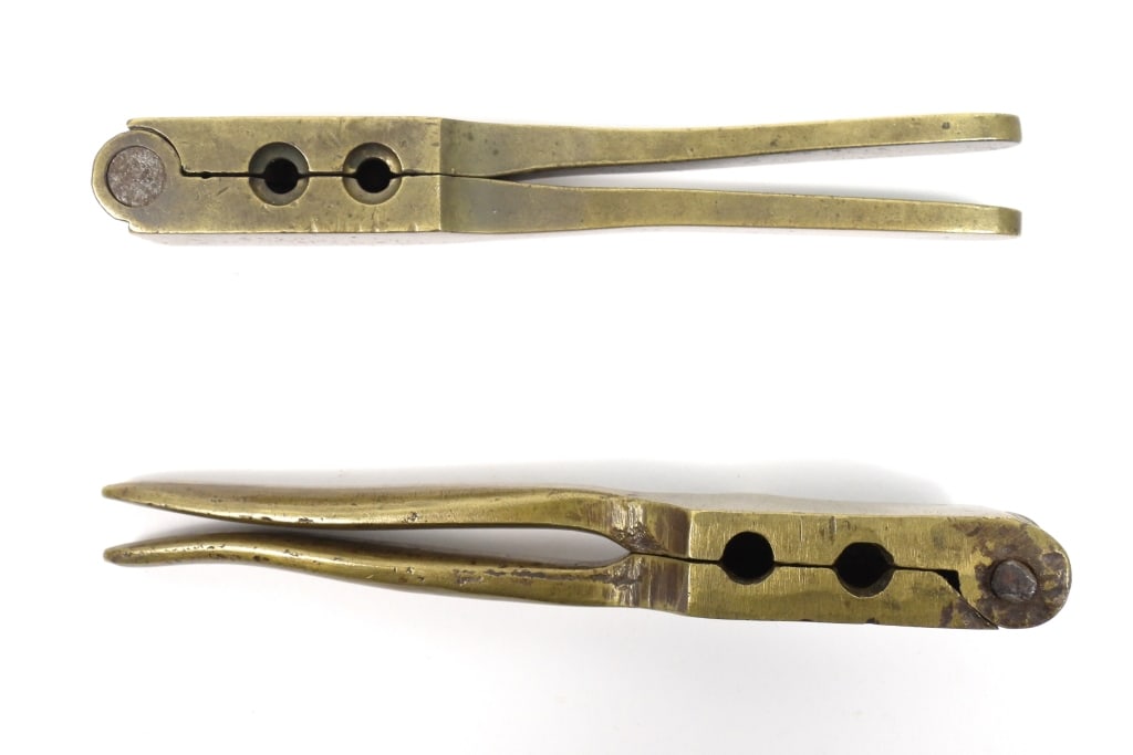 Two Brass Pistol Bullet Molds - 3