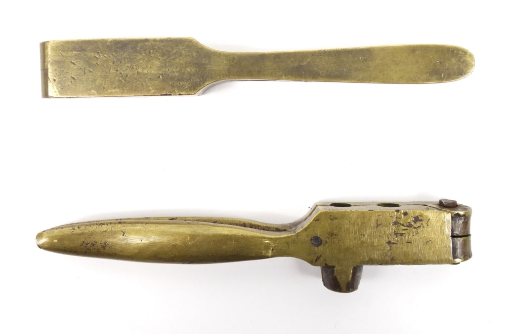 Two Brass Pistol Bullet Molds - 4