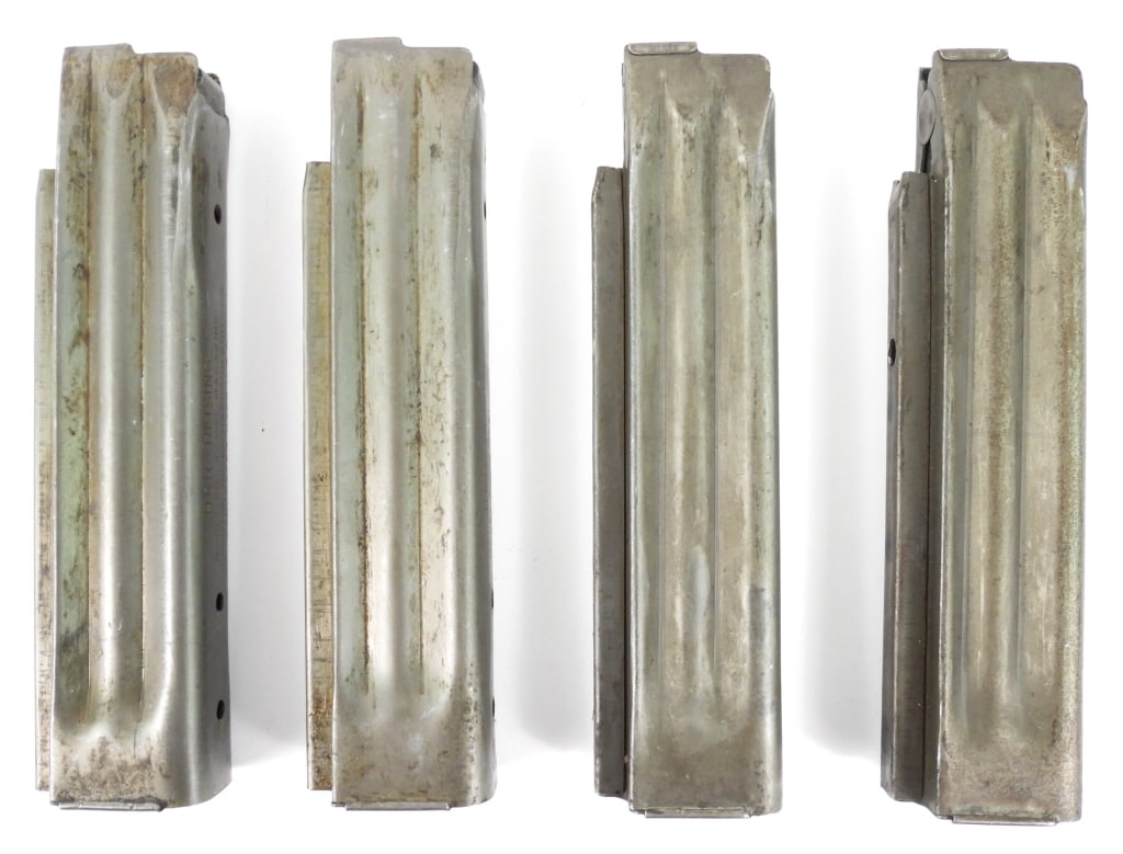 Four Reising Model 50/55/60 Magazines: Four Reising Model 50/55/60 magazines with gray finish, marked on the front face "H & R - REISING/MODEL 50 - CAL 45 MAGAZINE/HARRINGTON AND RICHARDSON ARMS CO./WORCESTER, MASS. U.S.A.".Disclaimer and