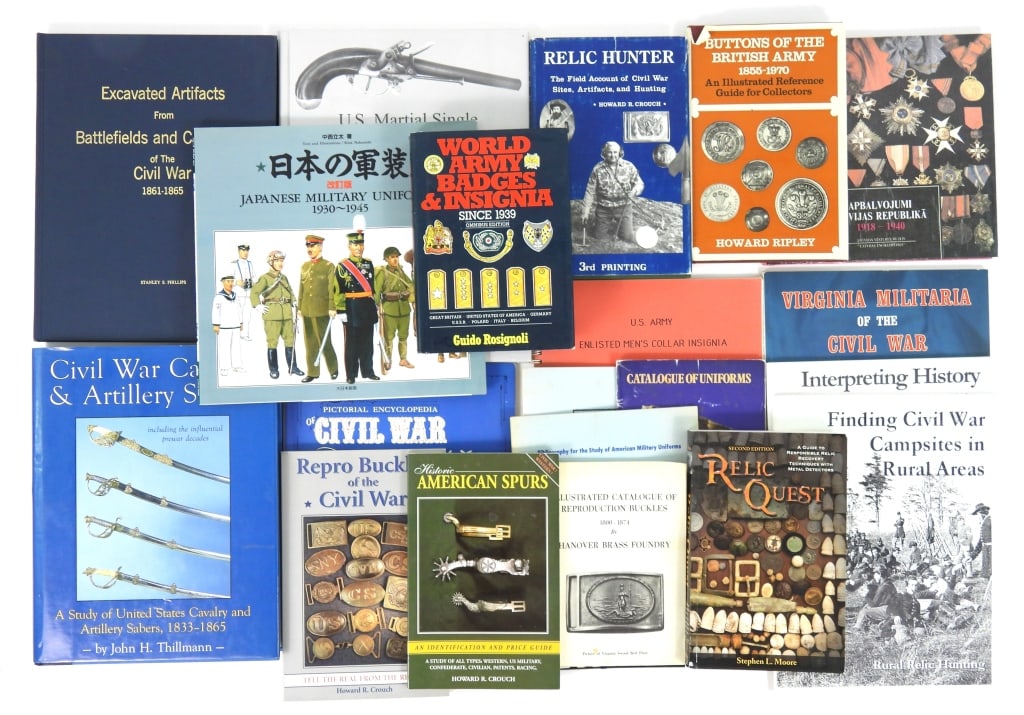 Group of Military Books: A copy of Japanese Military Uniforms 1930-1945; Virginia Militaria of the Civil War; Civil War Cavalry & Artillery Sabers by John Thillmann; Civil War Medical Instruments and Equipment; U.S. Army