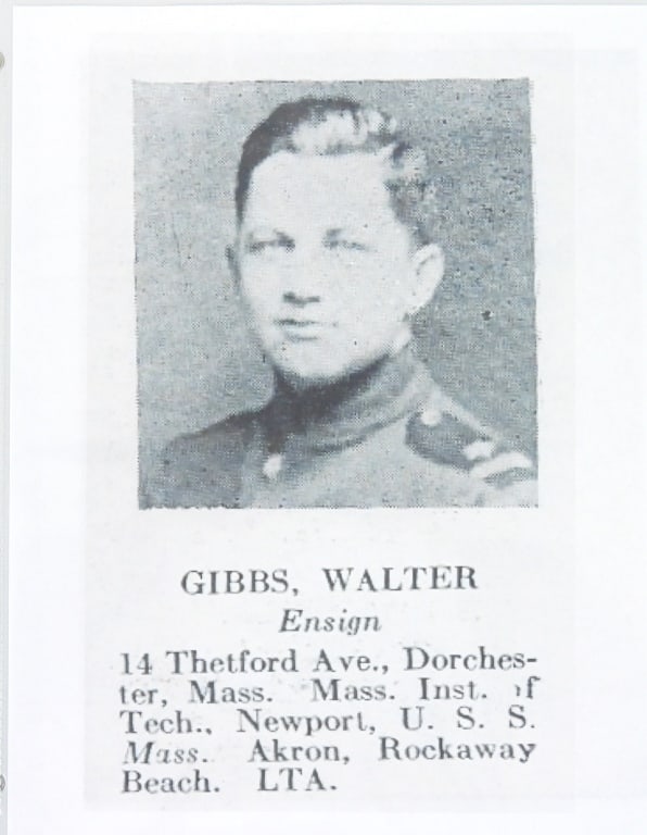 Ens. Walter Gibbs USNR Balloon Corps Images: 23 images of Ensign Walter Gibbs in uniform; balloons; wearing a flight suit with a parachute next to a balloon; a biplane; and image of a ship from a balloon; and Gibbs holding a dog.