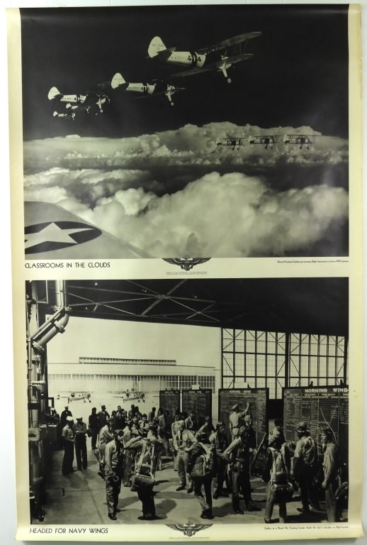 Nine WWII US Navy Aviation Training Posters - 9