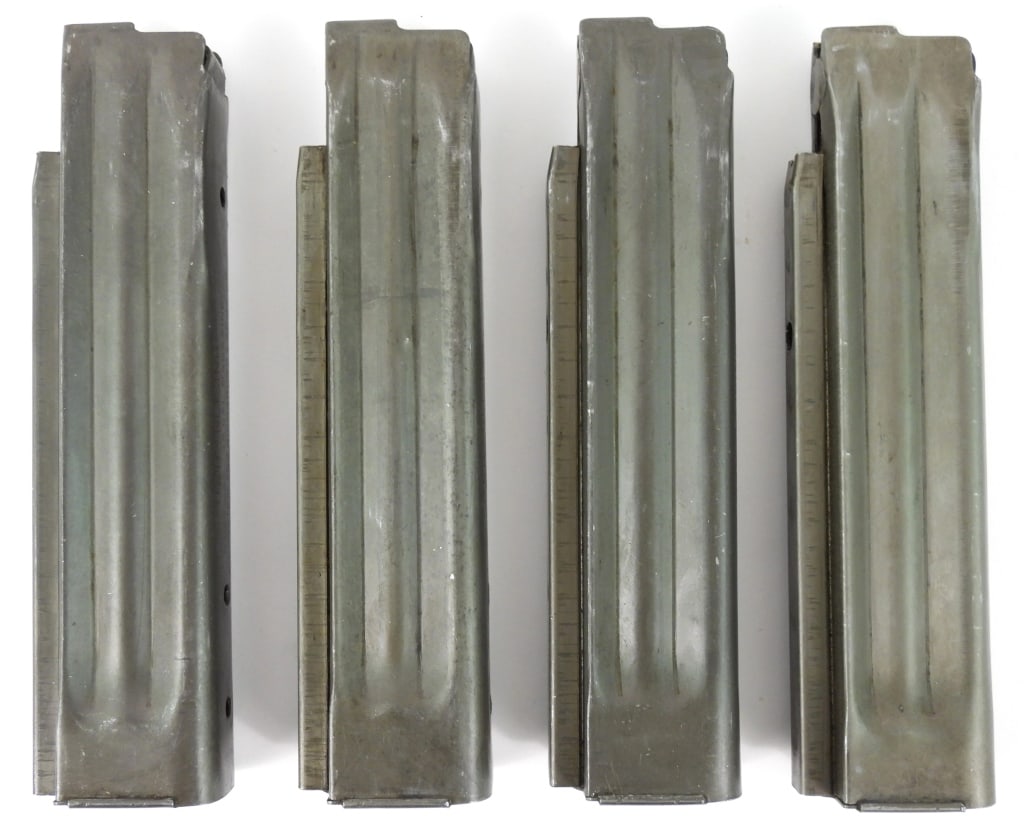 Four Reising Model 50/55/60 Magazines: Four Reising Model 50/55/60 magazines with gray finish, marked on the front face "H & R - REISING/MODEL 50 - CAL 45 MAGAZINE/HARRINGTON AND RICHARDSON ARMS CO./WORCESTER, MASS. U.S.A.".Disclaimer and