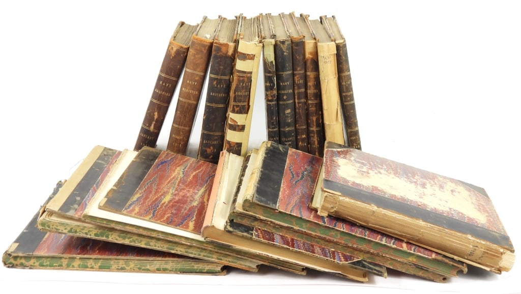 Group of US Navy Registers: Group of seventeen U.S. Navy registers from circa 1900-1915.