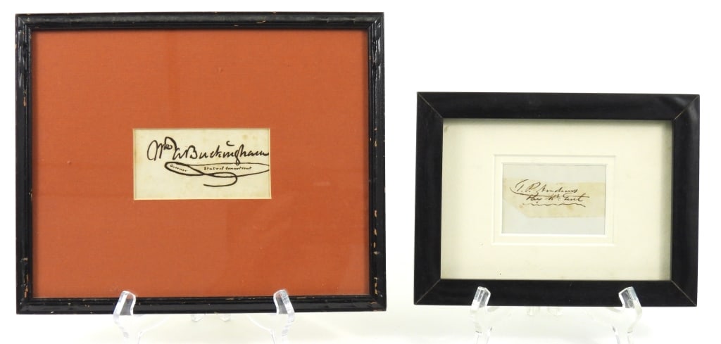 Two Civil War-era Cut Signatures: A framed clipped signature of General Timothy P. Andrews, who served in the Mexican-American War and was paymaster general of the Union Army during the Civil War; and a framed clipped signature of
