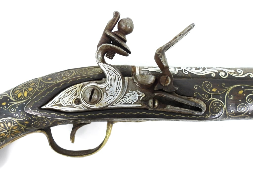 Silver Inlayed Ottoman Flintlock Pistol - 2