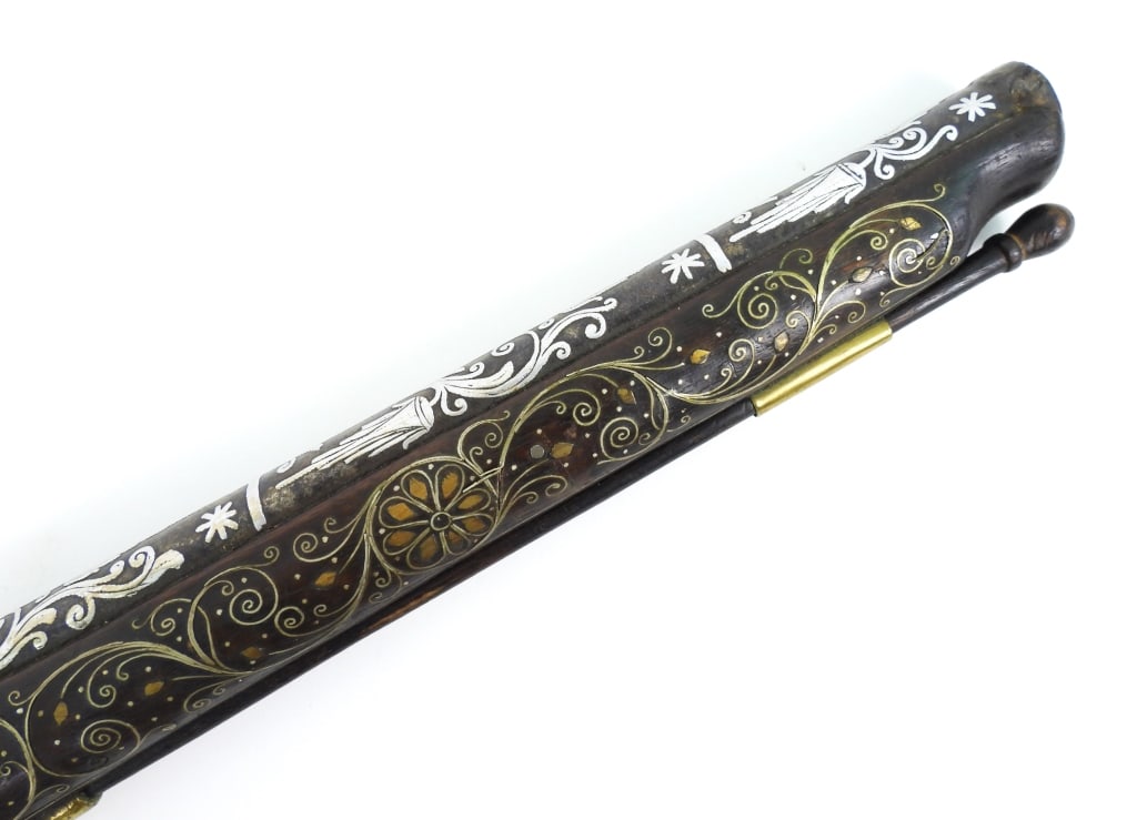 Silver Inlayed Ottoman Flintlock Pistol - 4
