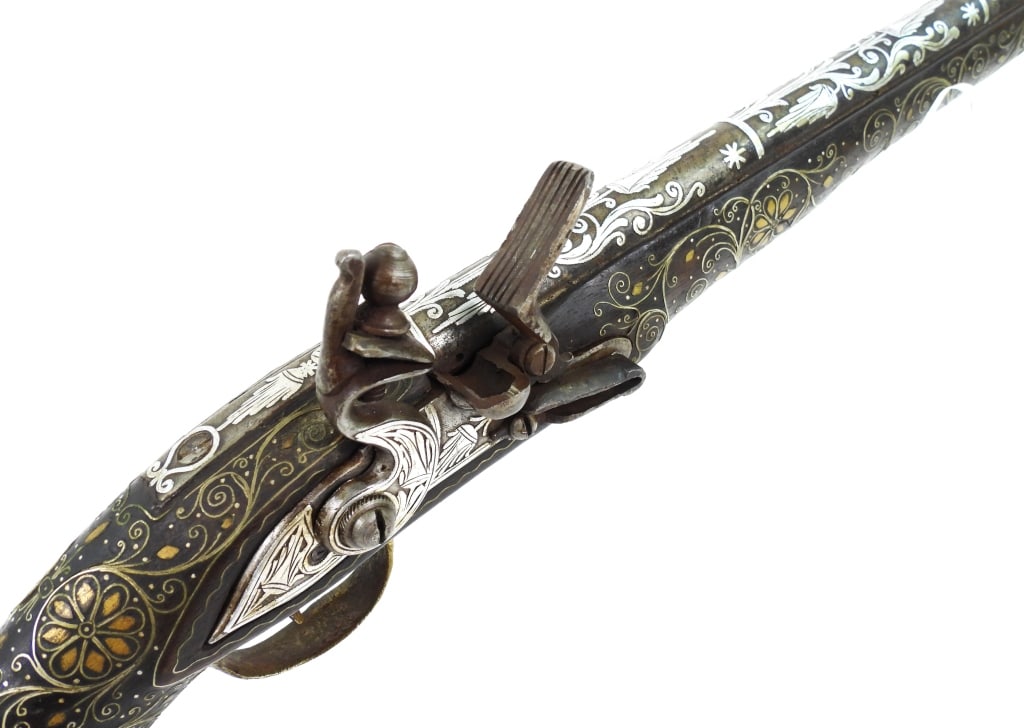 Silver Inlayed Ottoman Flintlock Pistol - 5