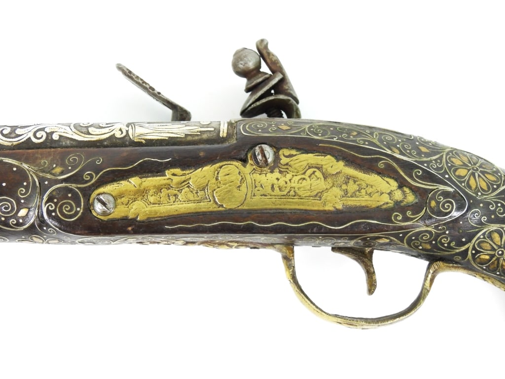 Silver Inlayed Ottoman Flintlock Pistol - 8