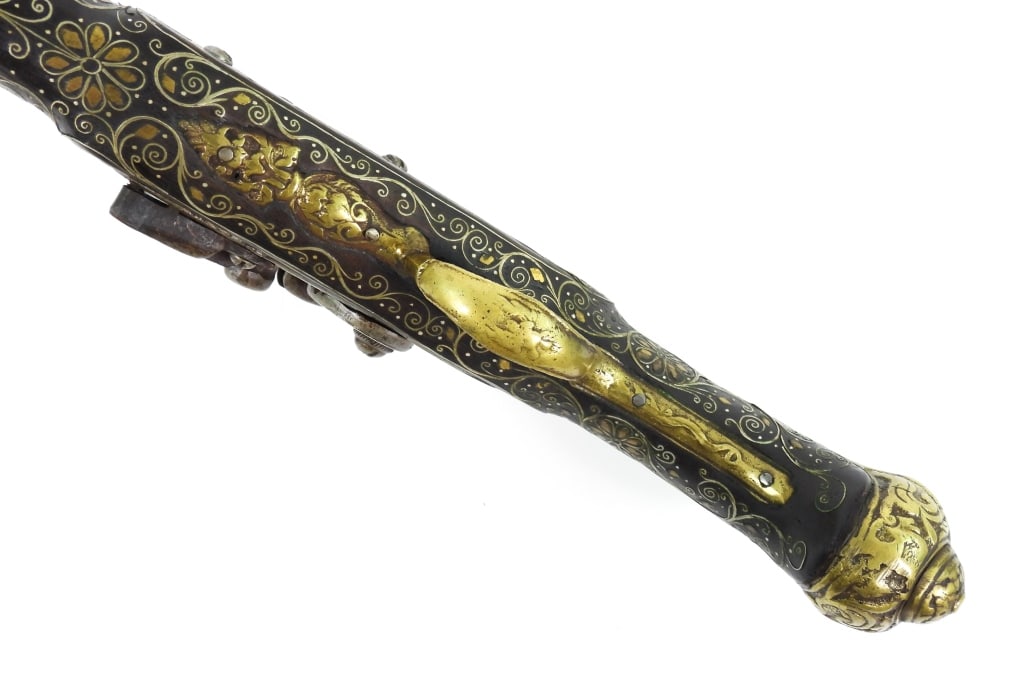 Silver Inlayed Ottoman Flintlock Pistol - 9