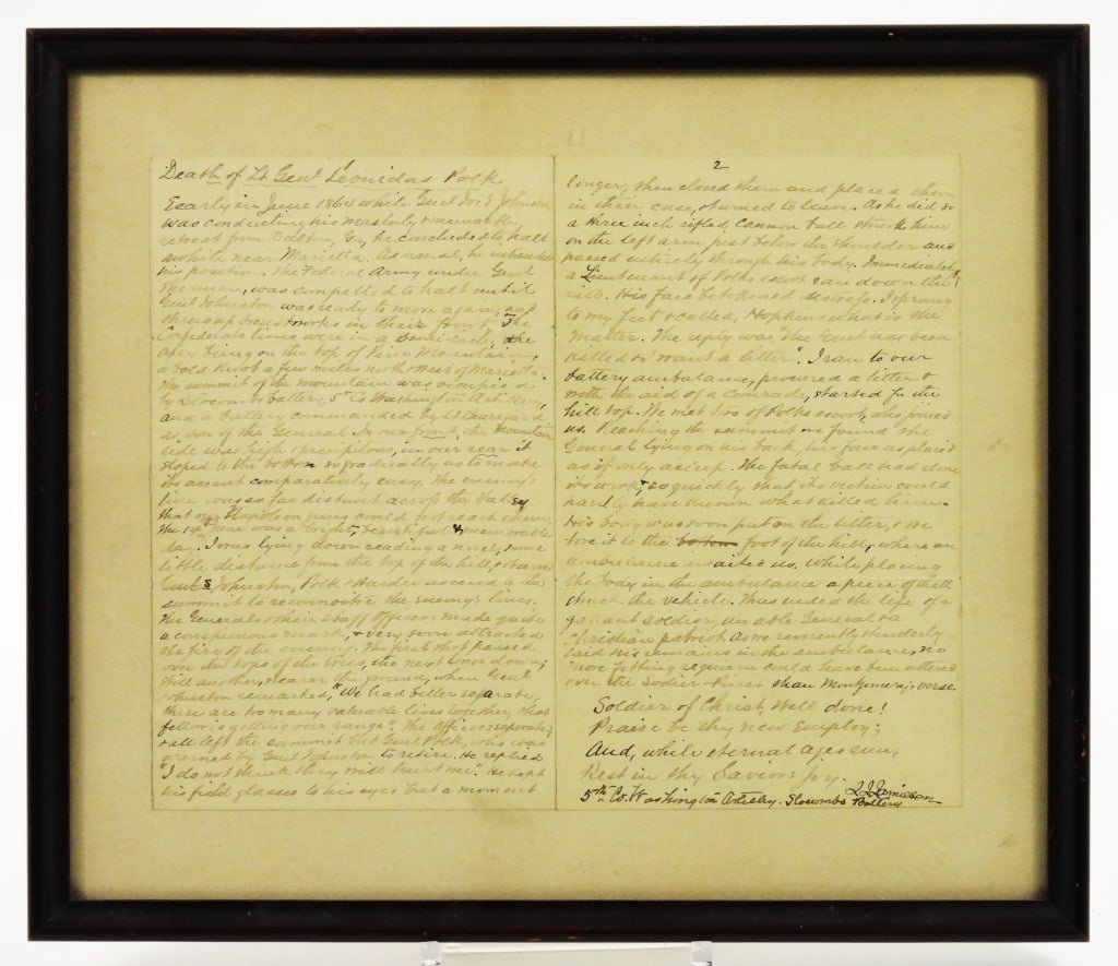 Death of Confederate General Leonidas Polk Letter (1 of 5)