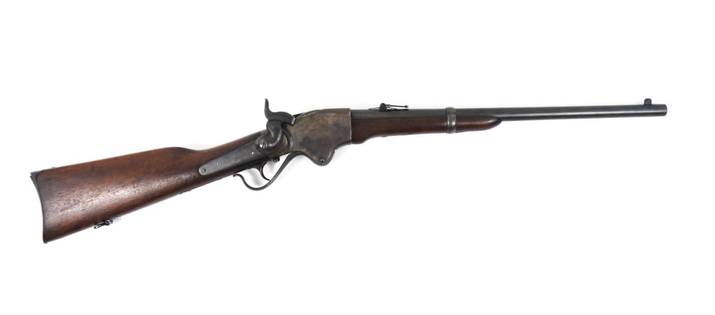 US Model 1865 Spencer Carbine: .50-caliber Spencer, serial number 26486, walnut stock marked "R S C O" on the butt parallel with the butt plate, marked on the top of the receiver "MODEL/1865" and "SPENCER REPEATING RIFLE/PAT'D MARC