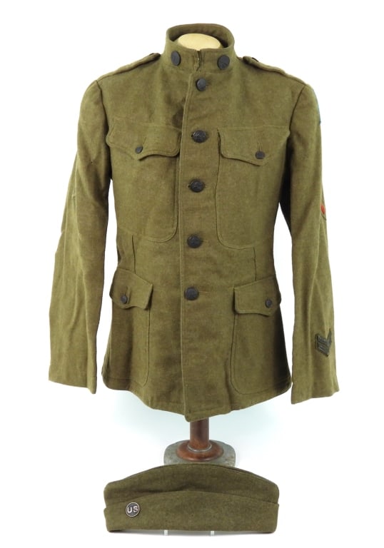 WWI 77th Division Tunic and Overseas Cap (1 of 10)